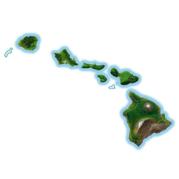 Hawaiian Islands 3D Image